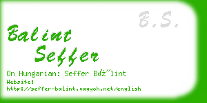 balint seffer business card